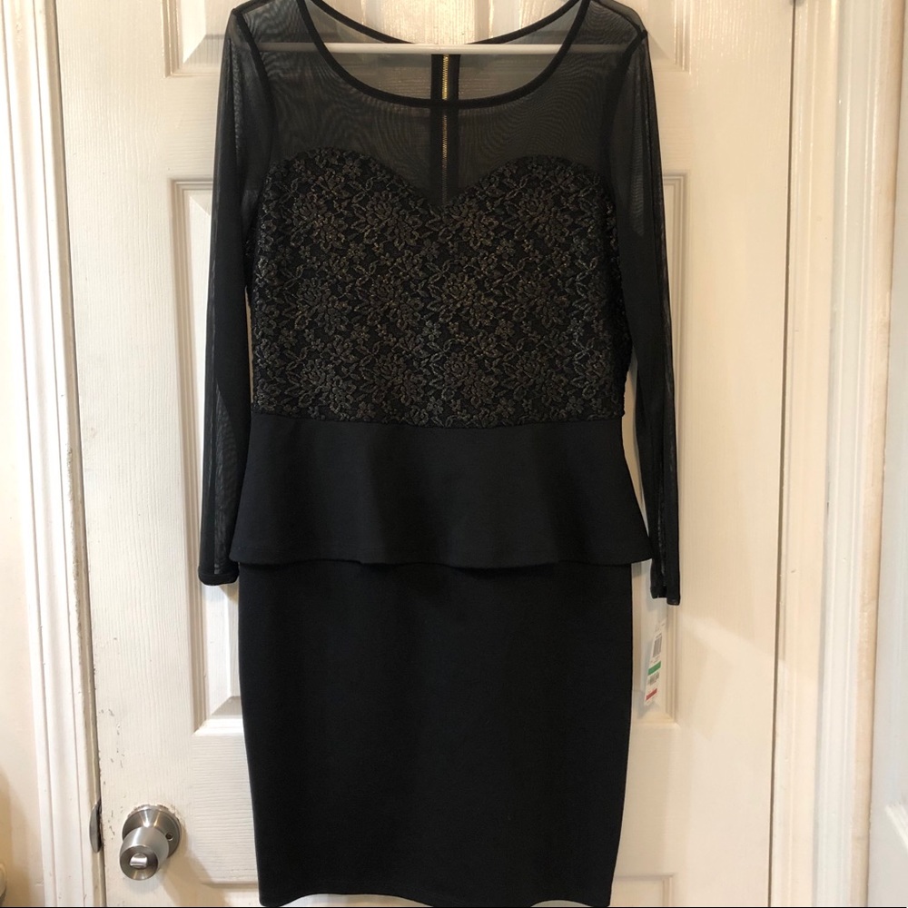 Black Thalia Sodi Peplum Dress